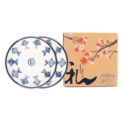 Japanese 8-inch plate/Land of Fish and Rice/20 * 20 * 5CM 1 케이스