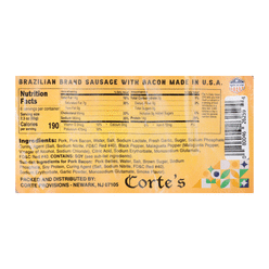 Corte’s Tuscan Sausage with Bacon 14 oz
