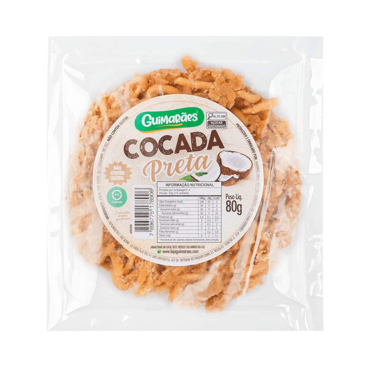 Guimarães Black Coconut Candy Round 80 gramo(s)