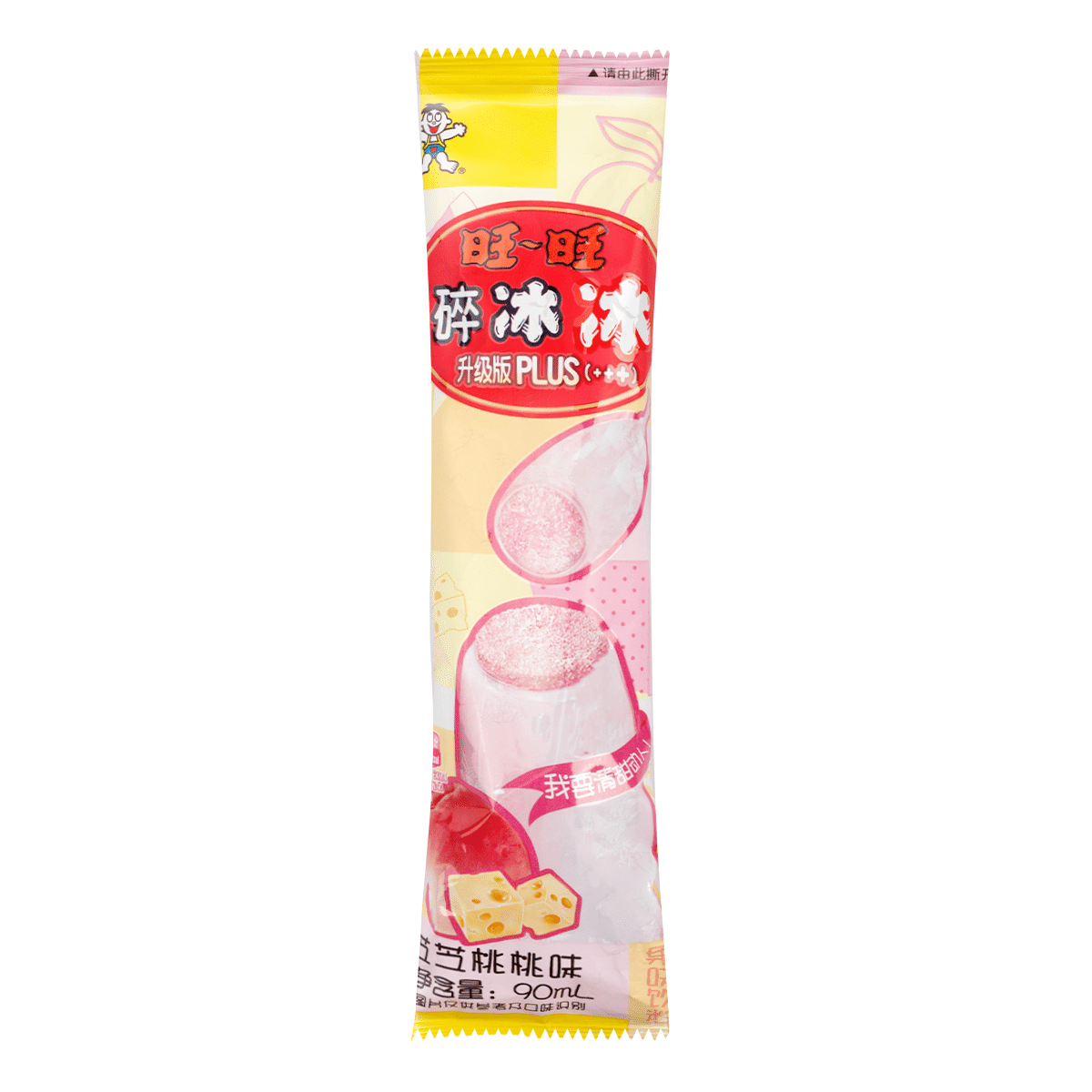 Want Want 碎冰冰 업그레이드 치즈 복숭아 맛 냉동 음료 3.04 액량 온스