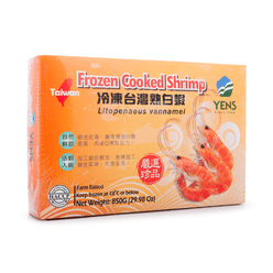 Yens Taiwan Cooked Shrimp, Frozen 50/60ct 850 g
