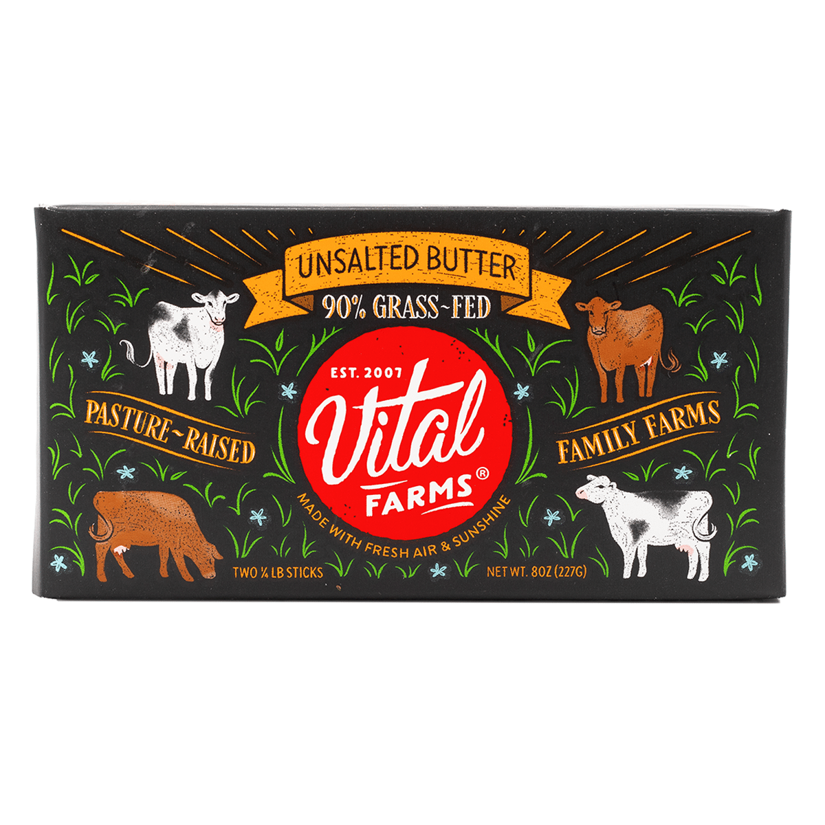 Vital Farms Grass-Fed Unsalted Butter 8 oz