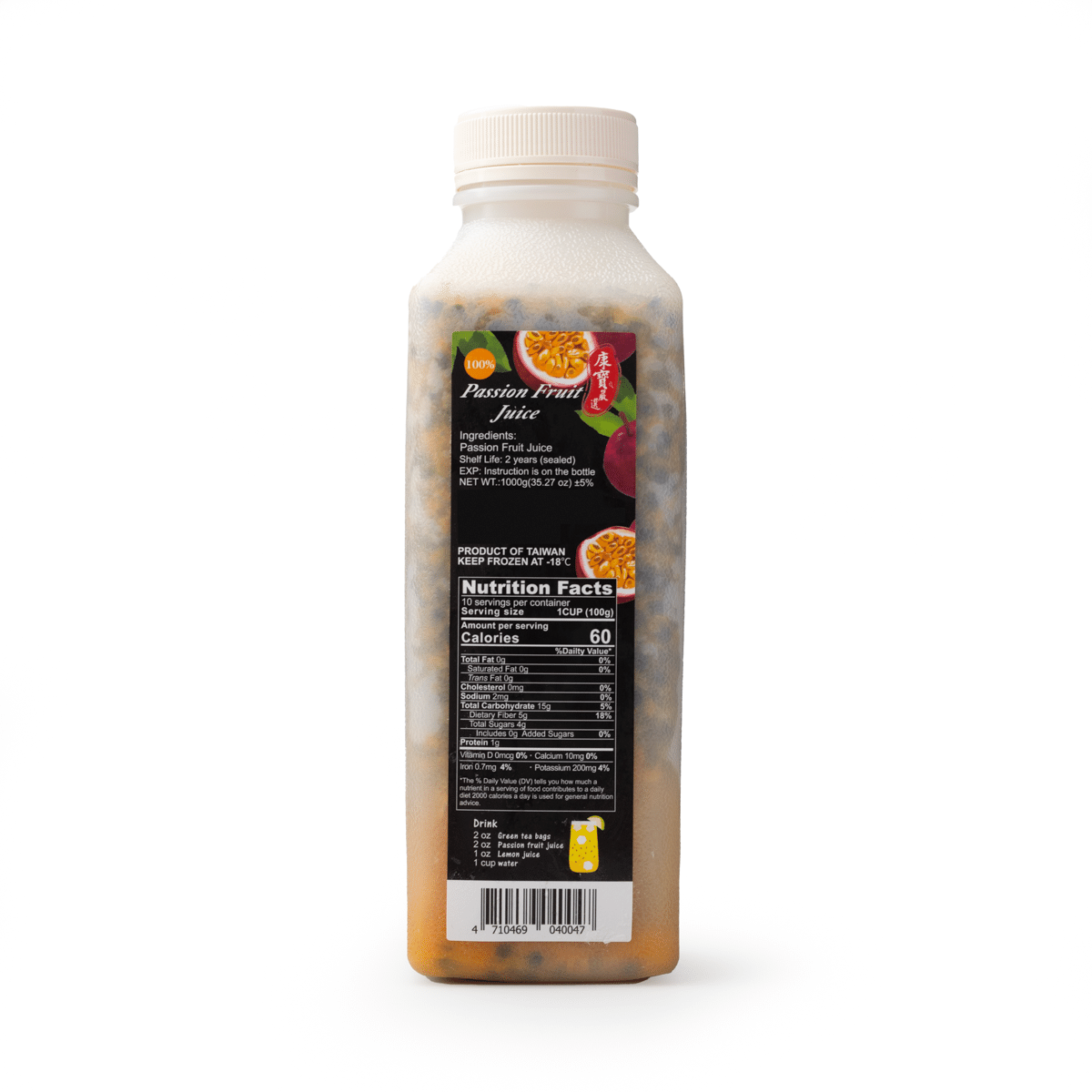 Lecker น้ำเสาวรสไต้หวันแช่แข็ง 100% บริสุทธิ์ ไม่เติมน้ำตาล ขนาดครอบครัว 1000 กรัม