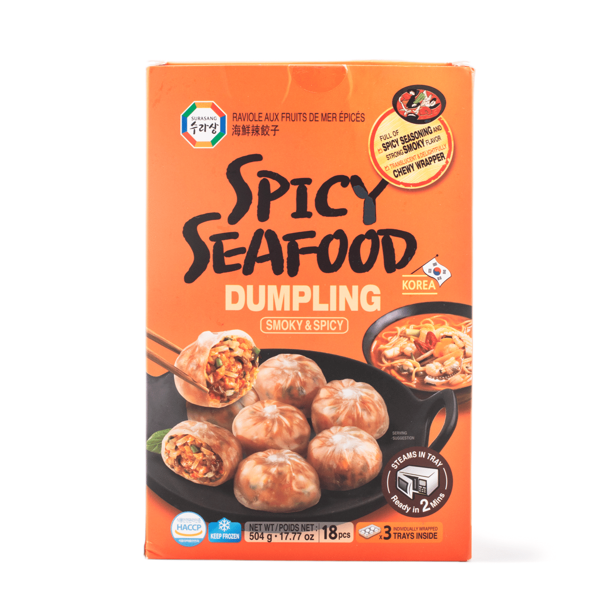 Surasang Spicy Seafood Dumplings, Frozen 5.92 oz