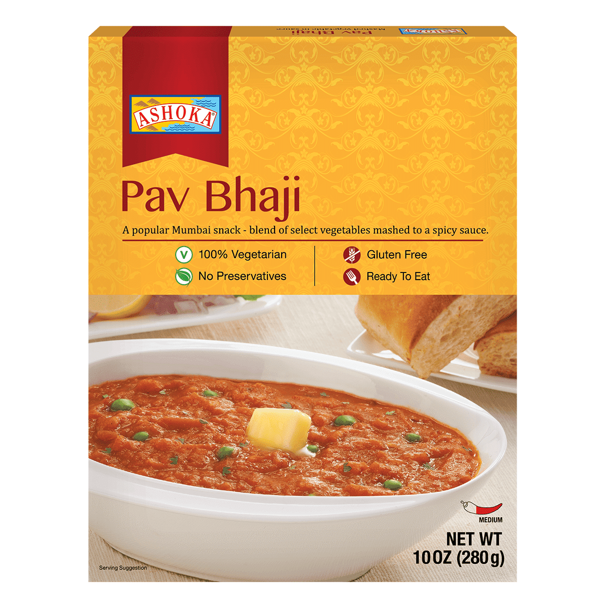 Ashoka RTE Pouches - Pav Bhaji 280gms Frozen 10 oz