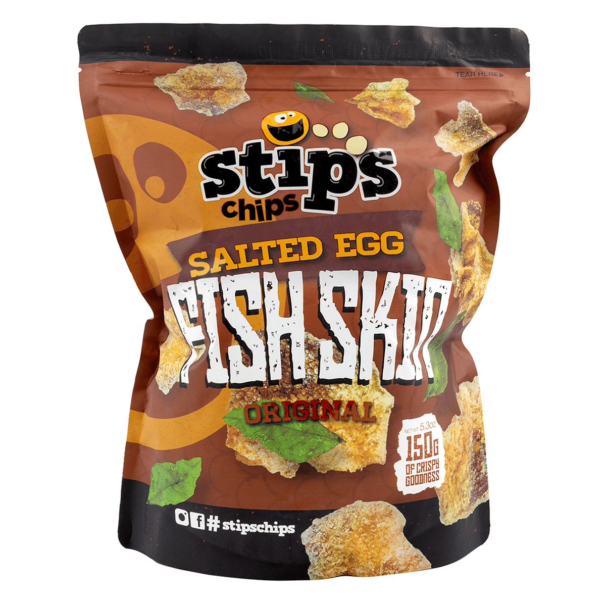 Stips Chips Salted Egg Fish Skins Original 150 グラム