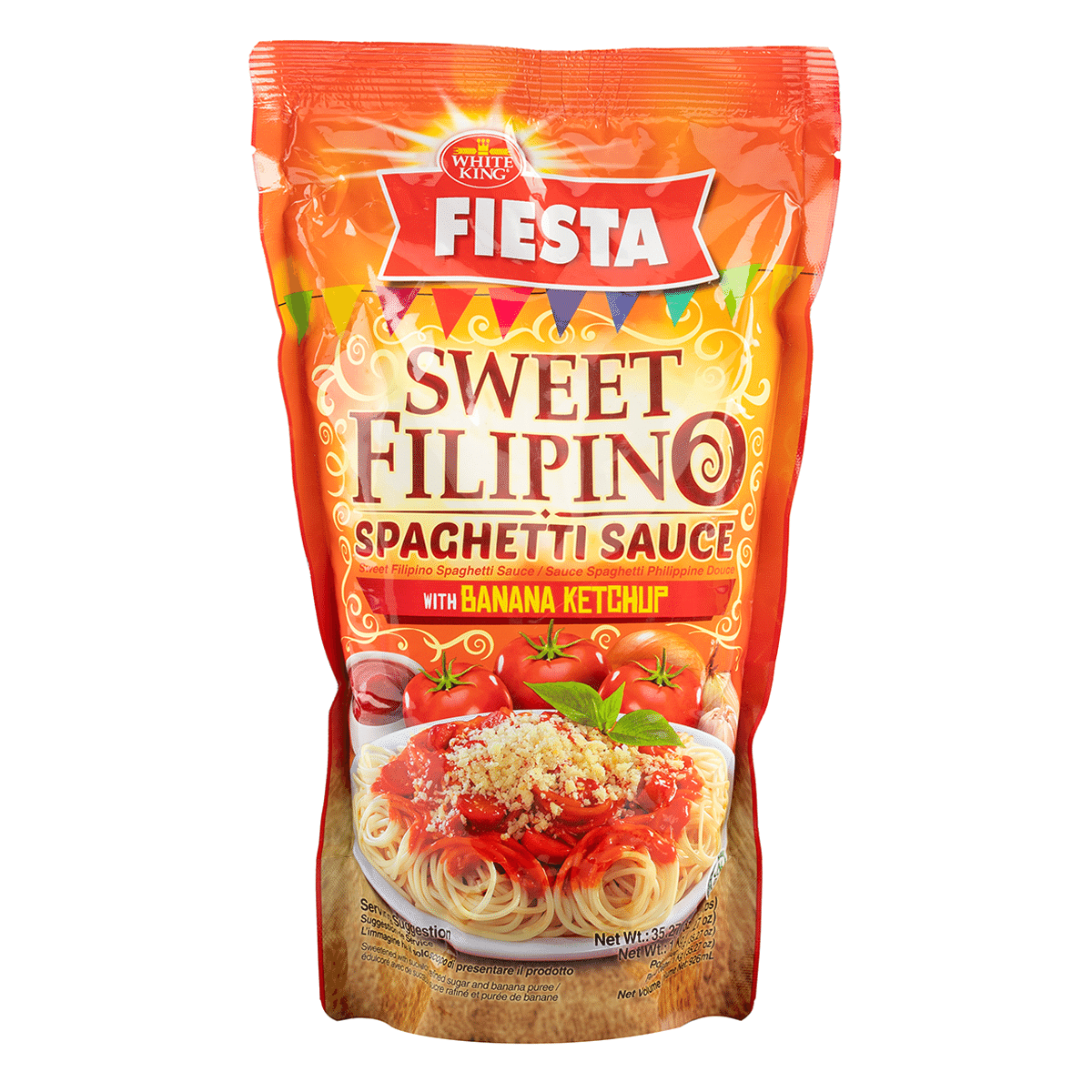Sốt mì Ý White King Fiesta vị ngọt kiểu Philippines với tương cà chuối 2.2 lb