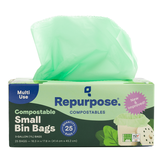 weee_grocery_Repurpose Compostable Small Bin Bags 3 Gallon 25 Bags 1 box