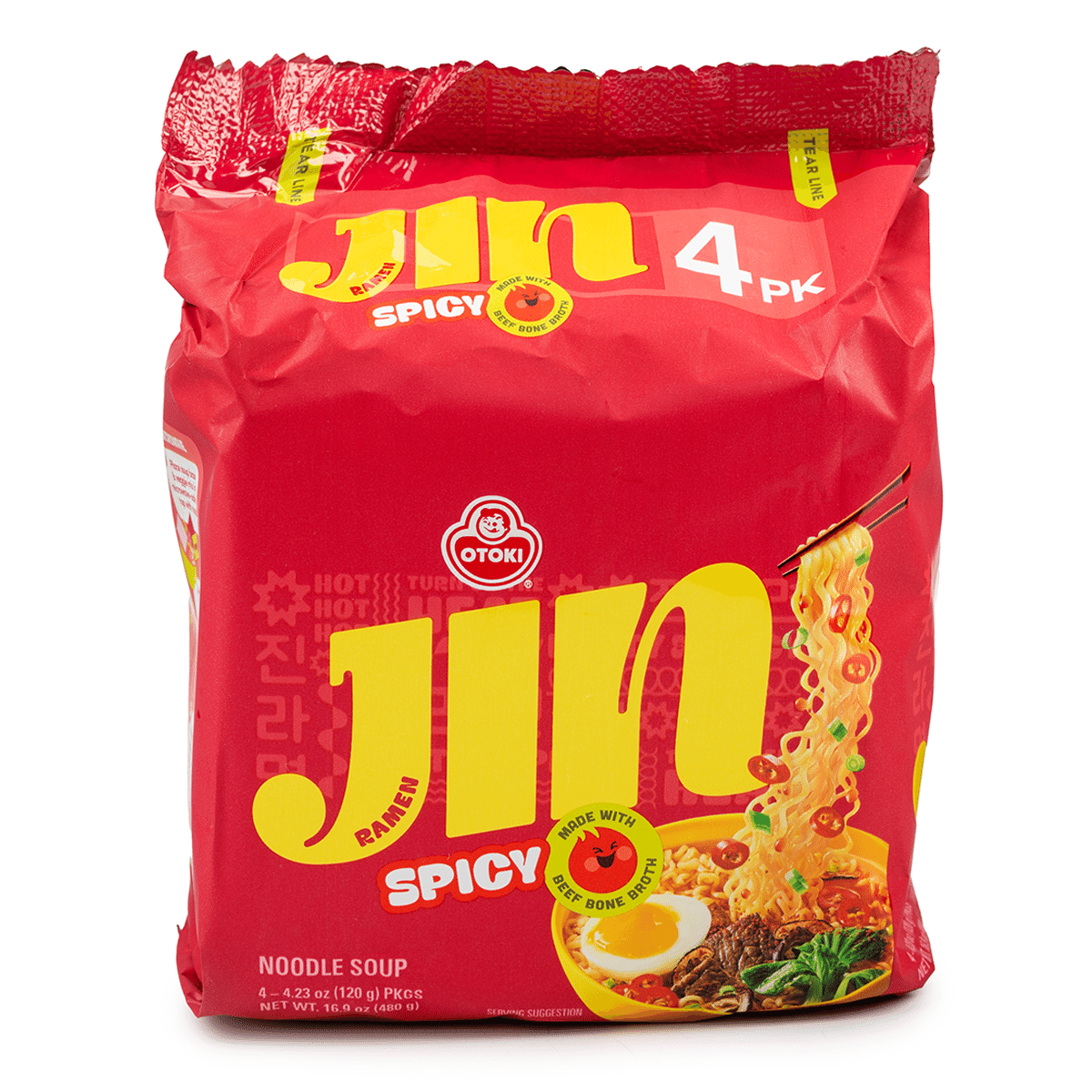 Otoki จิน ราเมง รสเผ็ด 120ก.*4 480 กรัม