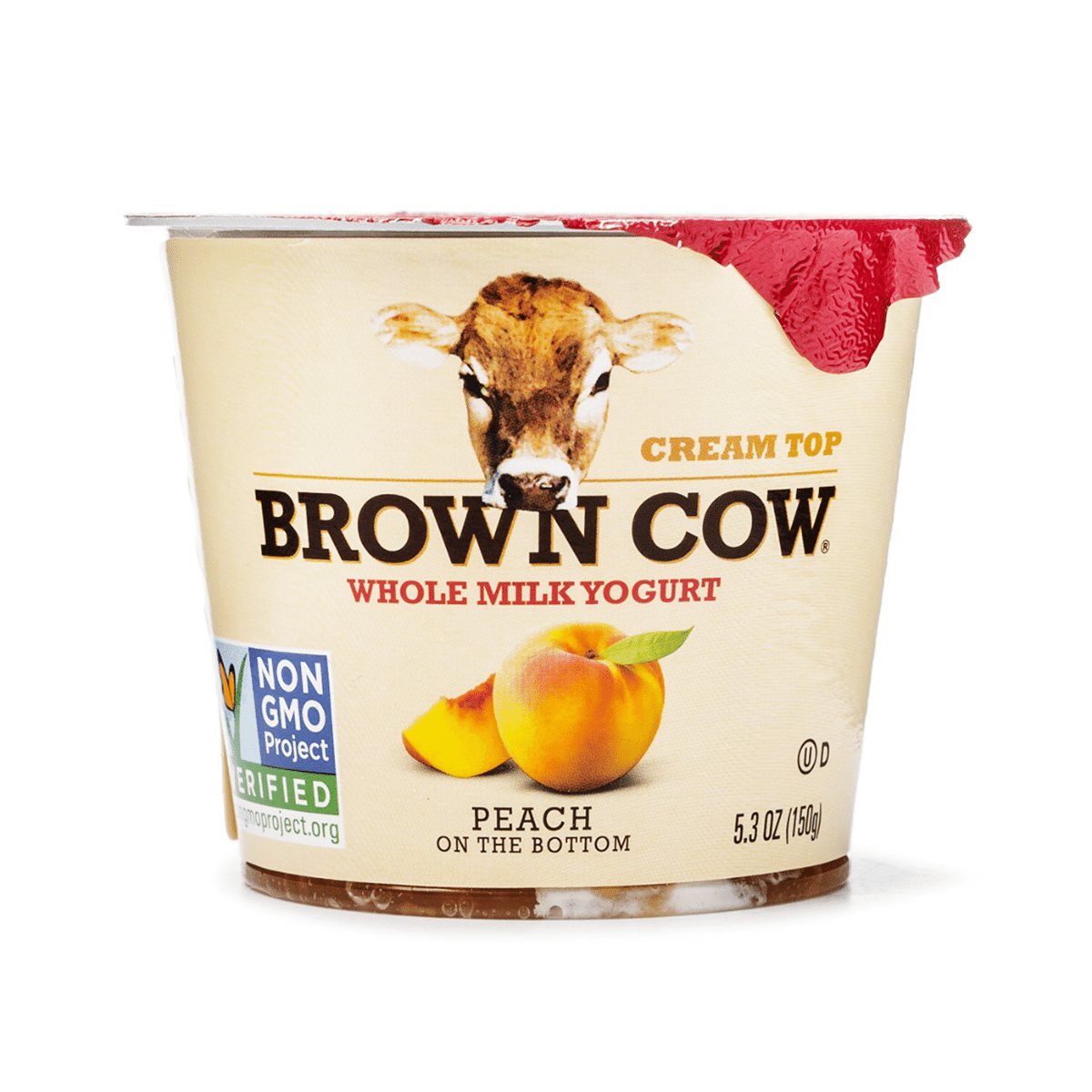 Iogurte de Leite Integral de Pêssego Brown Cow 5.3 oz