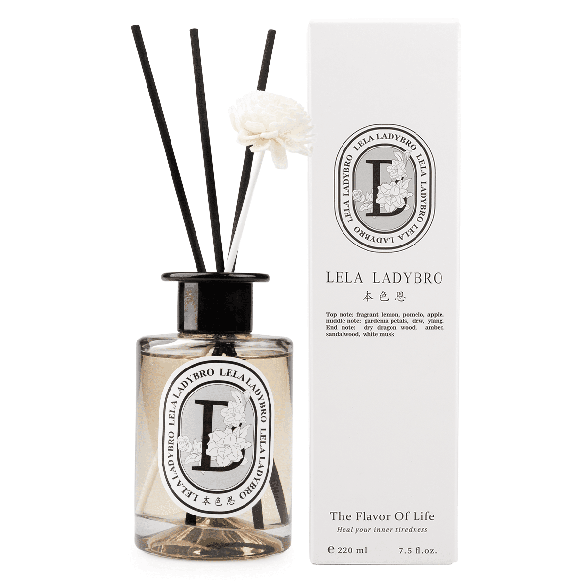 LELA LADYBRO Lọ Khuếch Tán Tinh Dầu Hương Hoa 220 ml