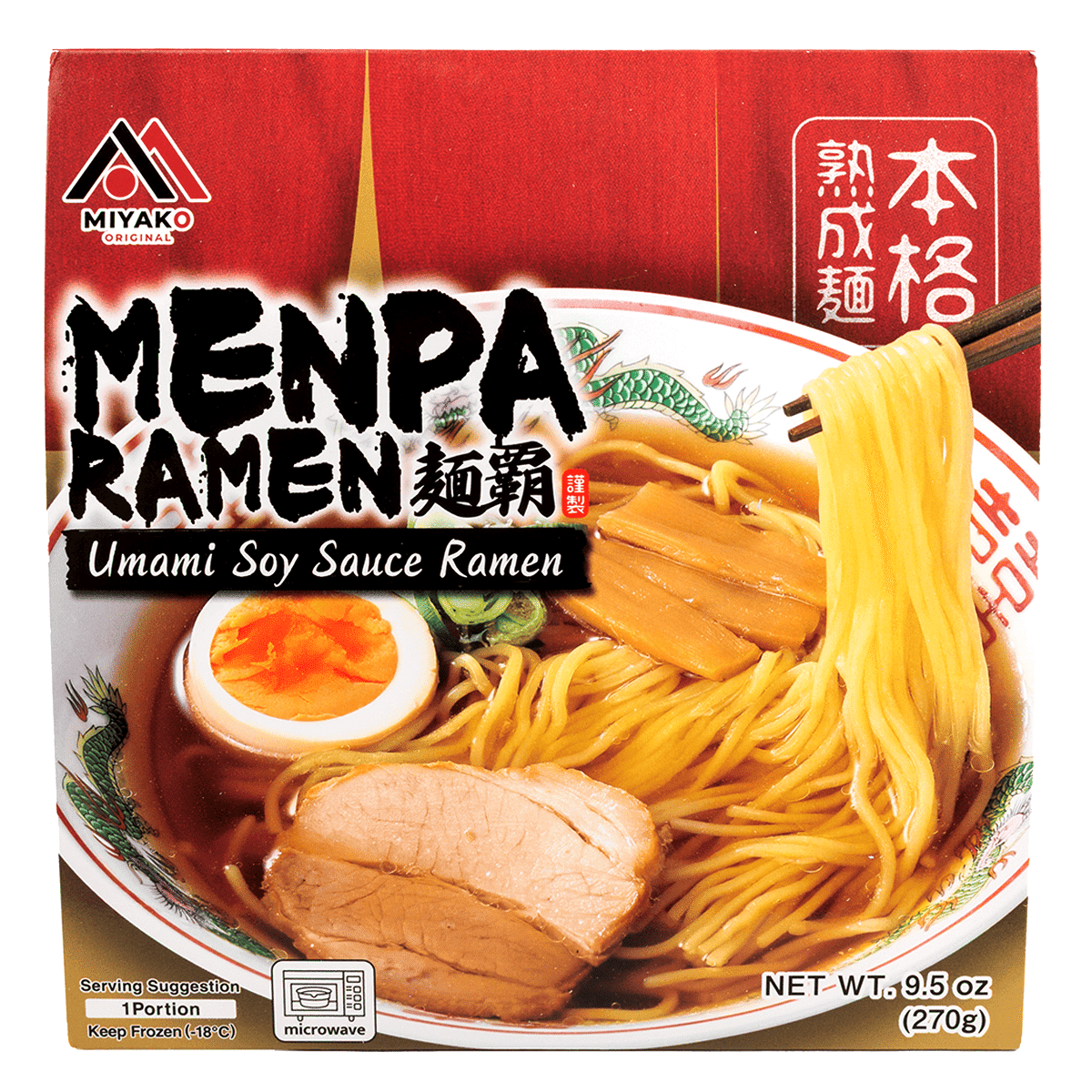 麺覇 コク旨醤油 ラーメン 冷凍 電子レンジ対応 1食入り 270g 9.5 オンス