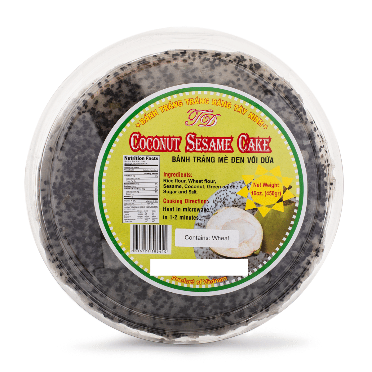 Bánh Tráng Mè Đen Với Dừa 450 g