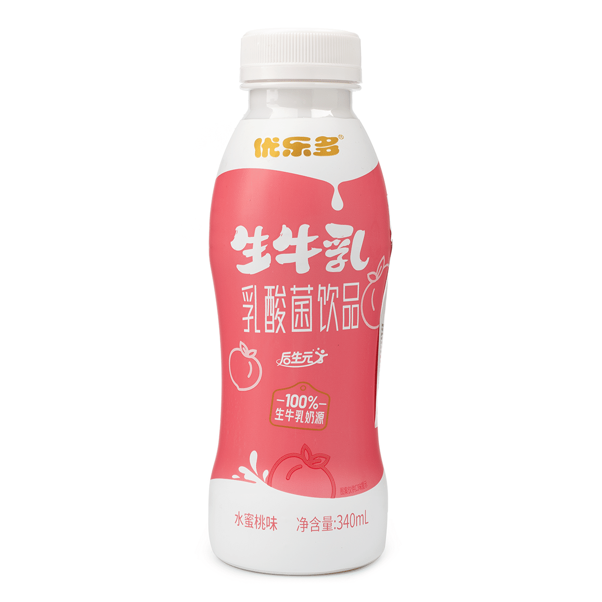 Youleduo เครื่องดื่มแลคโตบาซิลลัสนมสด รสพีช 340 ml