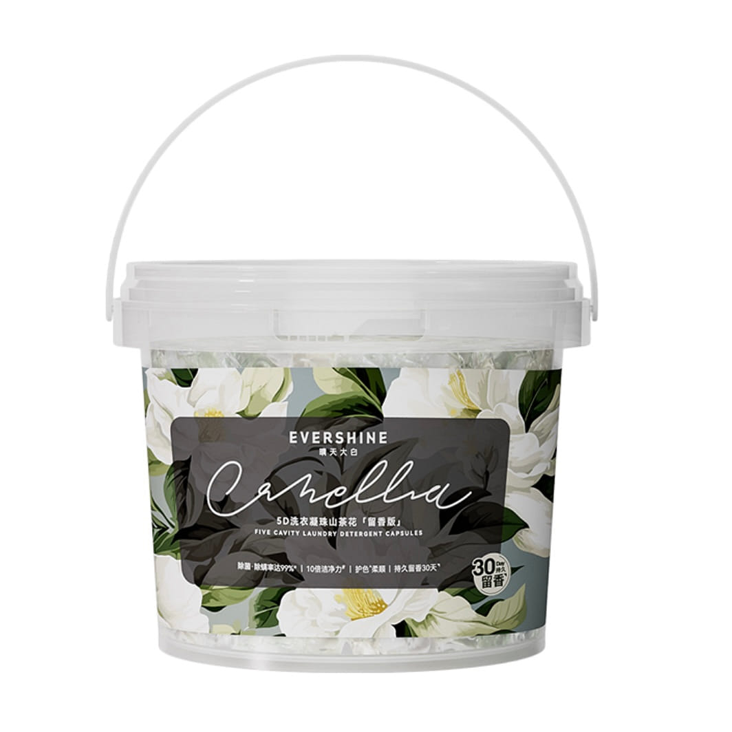 EVERSHINE Sunny White 5D Laundry Capsules – Camellia Blossom, Long-Lasting Scent Edition 70 count