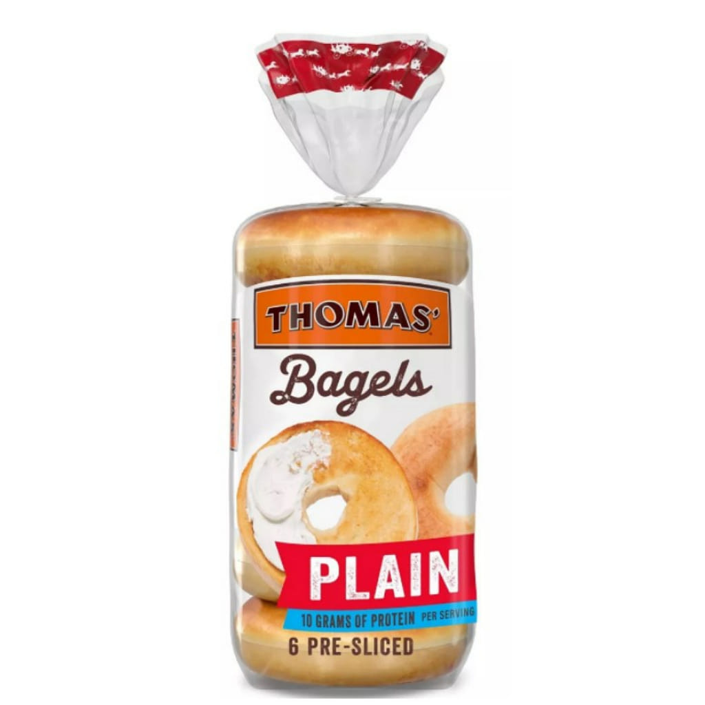 Thomas' Plain Bagels, 6 count 20 oz