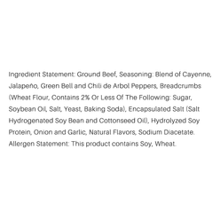 El Sureño Foods Spicy Beef Patties 80% lean/20% Fat 3 lb