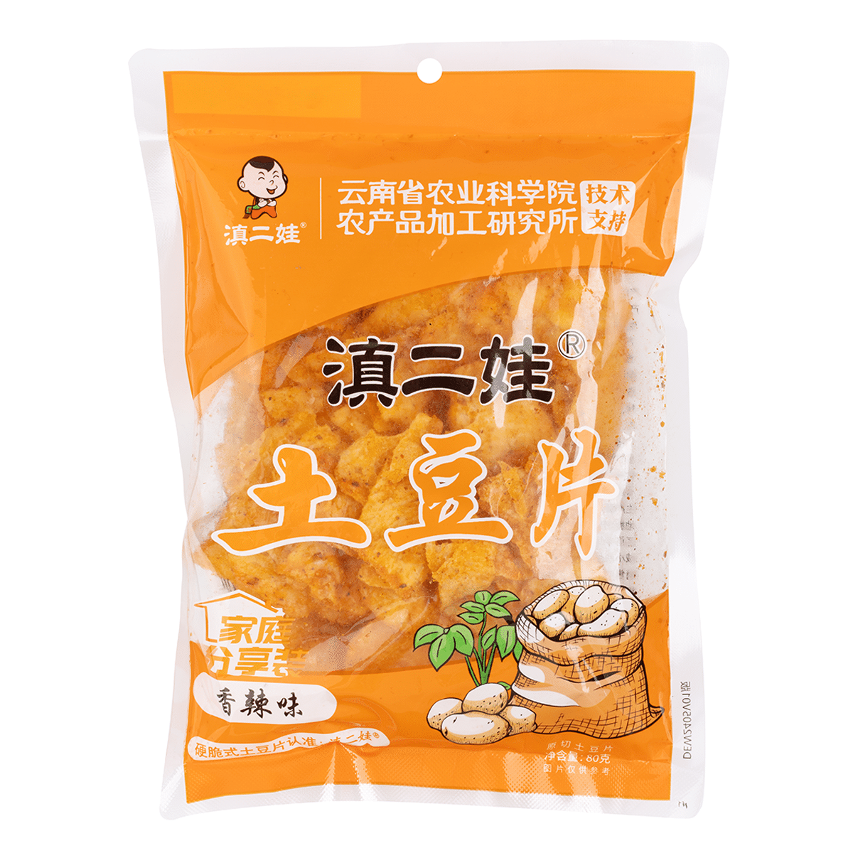 滇二娃 土豆片(香辣味) 80 克