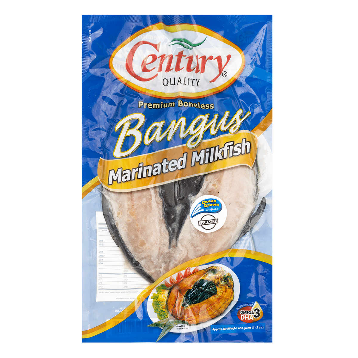 Cá sữa bỏ xương ướp gia vị Century, đông lạnh 600 g