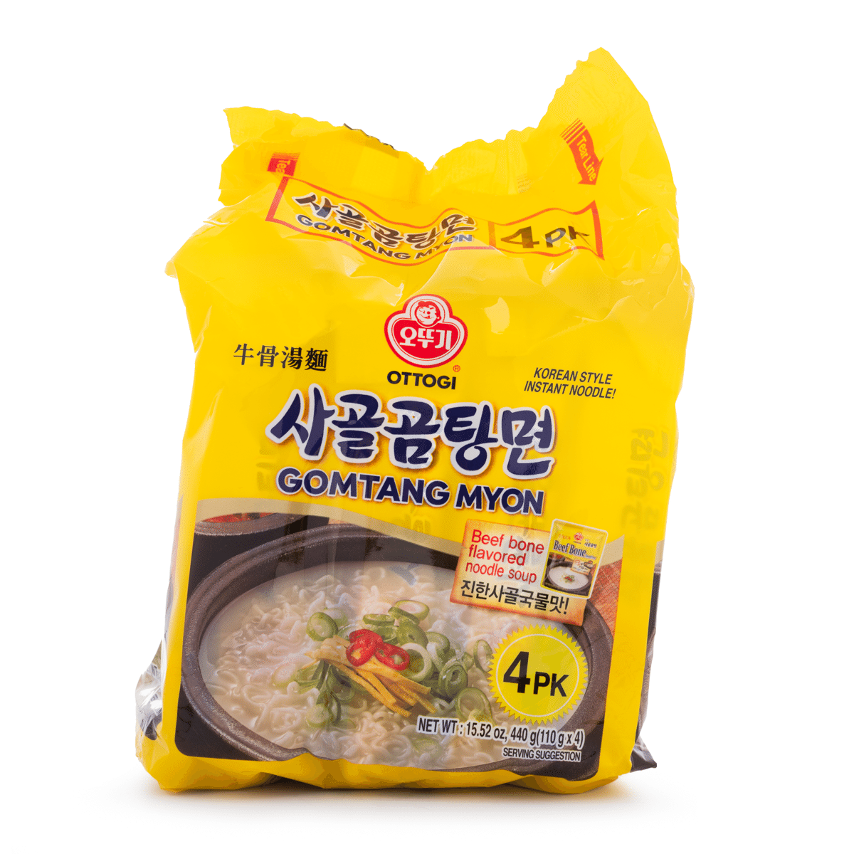 Otoki บะหมี่กึ่งสำเร็จรูปซุปกระดูกวัว รสกอมทังมยอน 110กรัม*4 110 g*4 pack