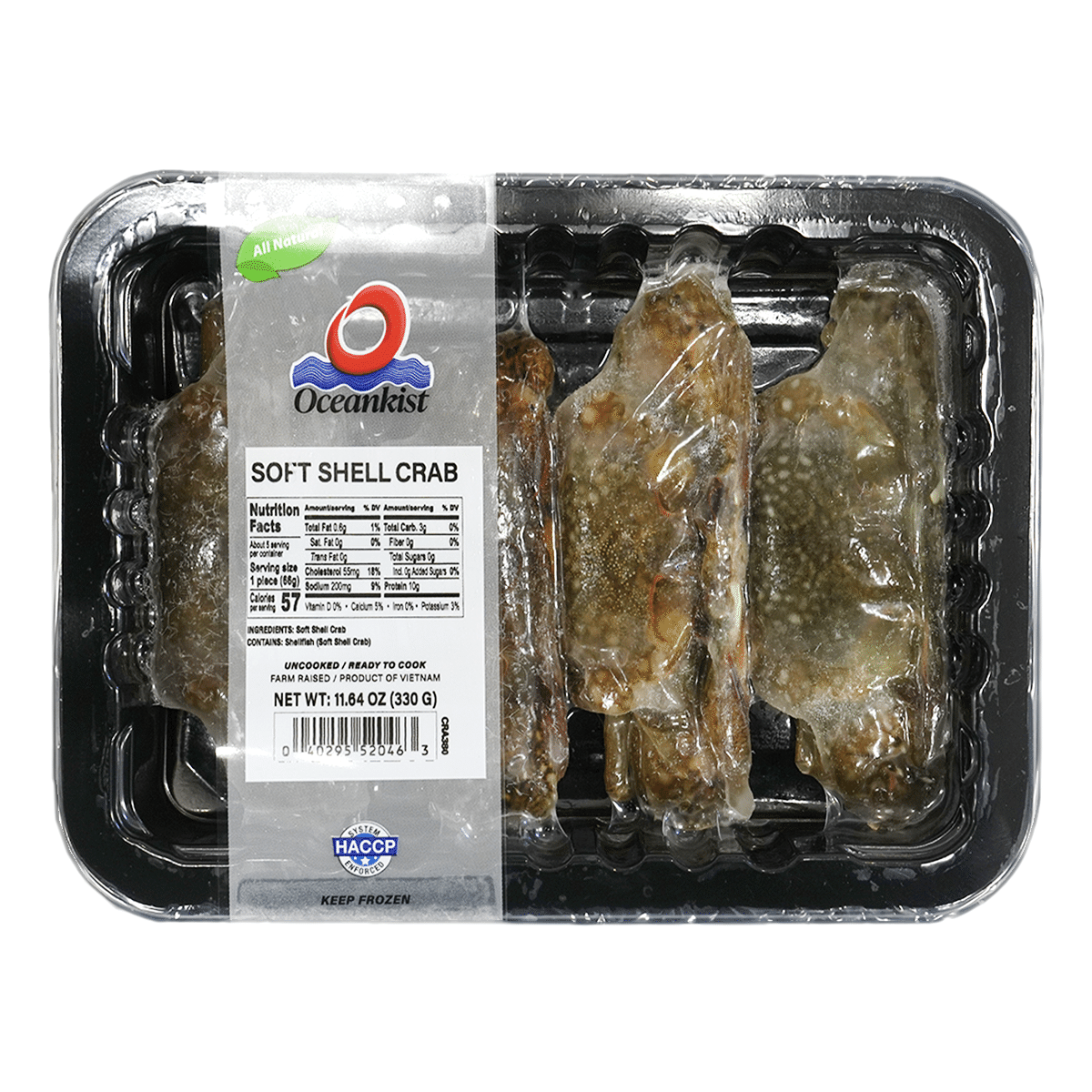 Soft Shell Crab, Frozen 330 그램