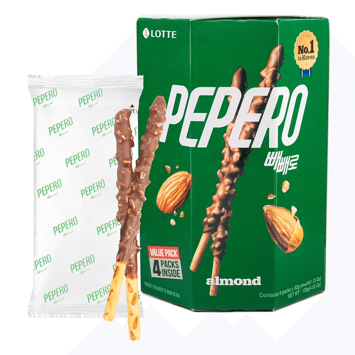 Lotte Pepero Almond Value Pack (4pk) 128 g