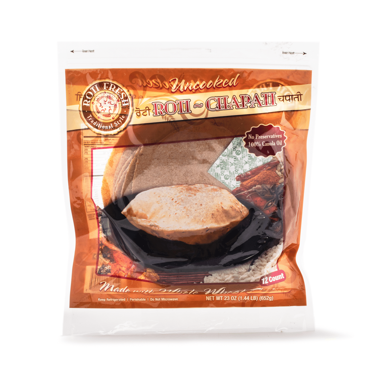 Franco Fresh Uncooked Roti / Chapati (12 Count) 1.44 lb