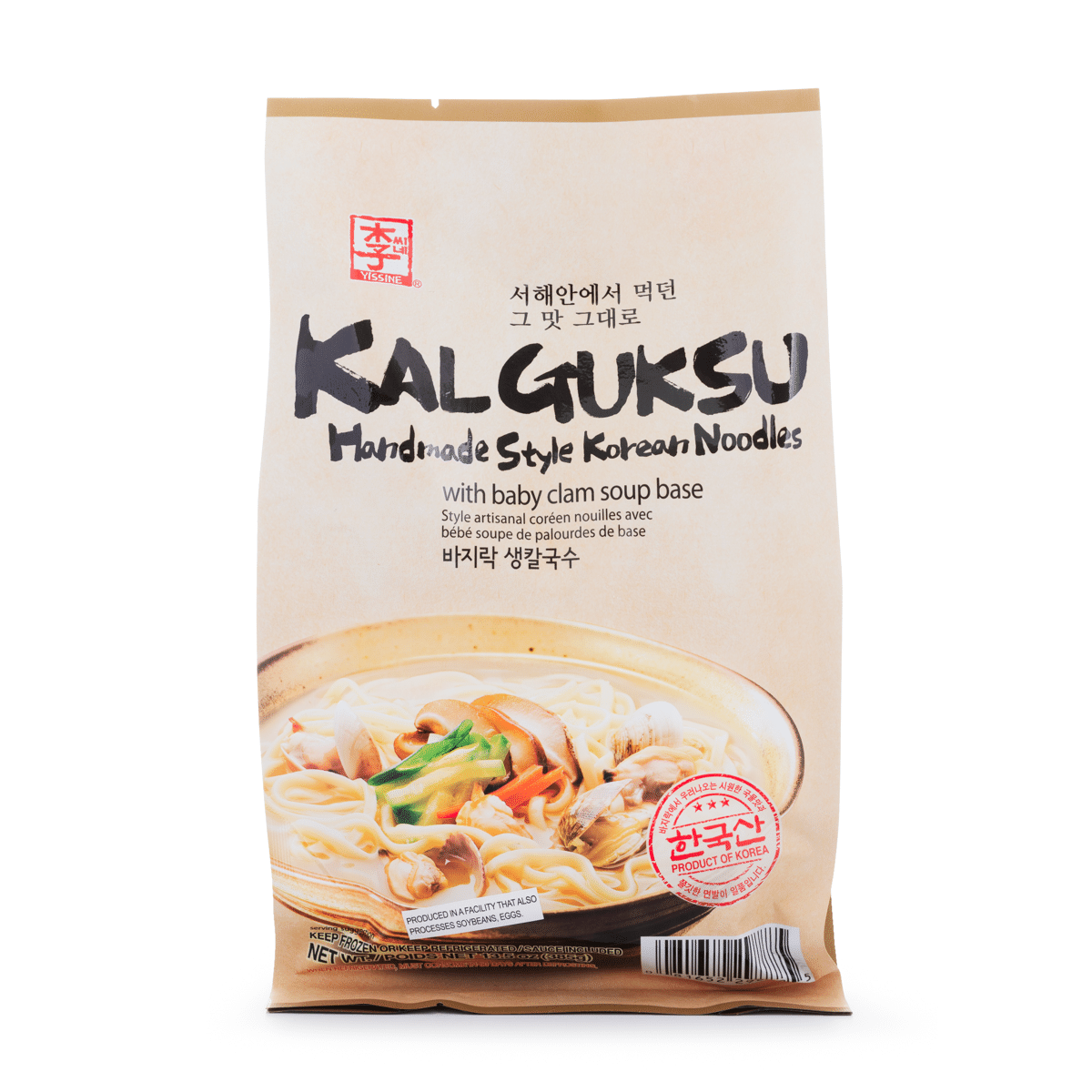 YISSINE 韓国カルグクス麺 　あさりスープの素付き 13.5 オンス