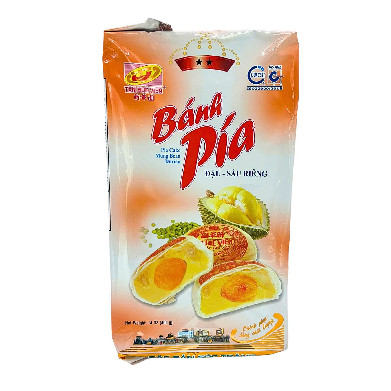 Bánh Pía Tân Huê Viên Nhân Đậu, Sầu Riêng, Trứng Muối, Đông Lạnh 400 g