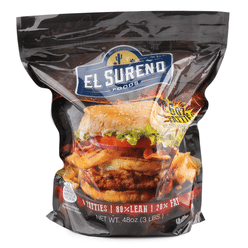 El Sureño Foods 8 Patties 80% Lean/ 20% Fat 3 lb