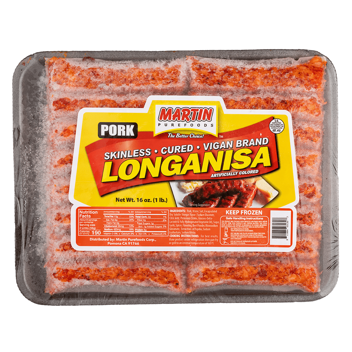 Martin Purefoods ビガン風皮なしポークソーセージ 1 ポンド