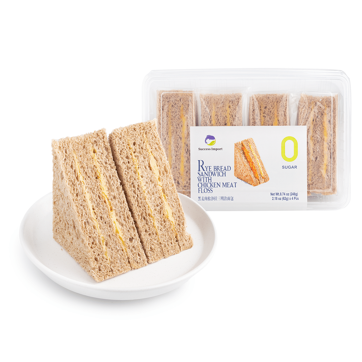Bánh mì sandwich lúa mạch đen Success Import nhân chà bông gà 248 g