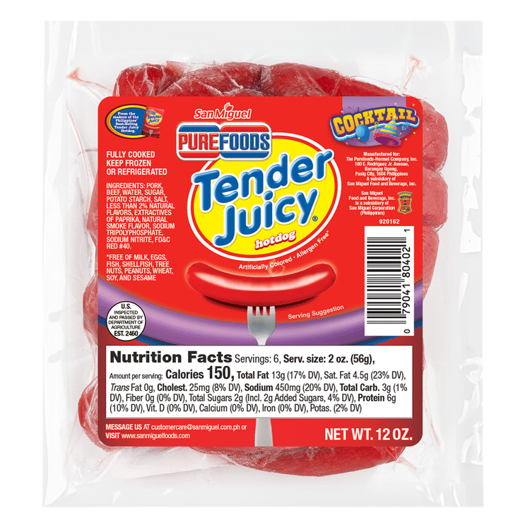 Get Purefoods Tender Juicy Hotdog Cocktail 12 oz Delivered | Weee