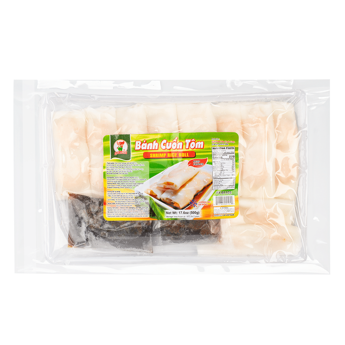 Happy Elephant Shrimp Rice Roll, Frozen 17.6 oz