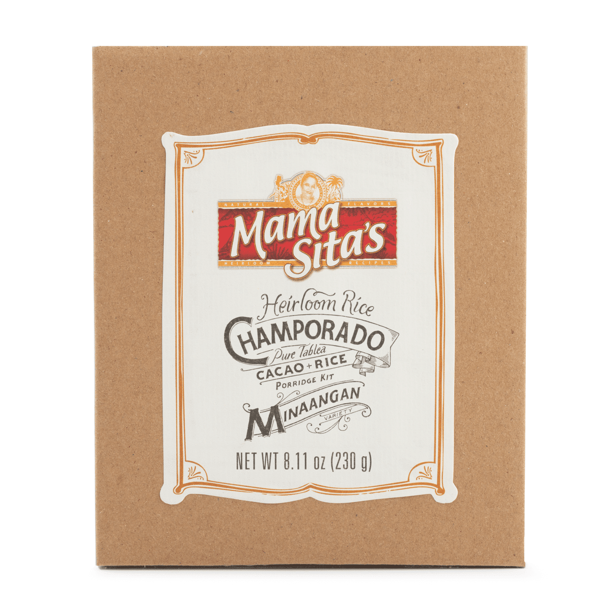 Mama Sita's 헤리티지 쌀 퓨어 타블레아 카카오 참포라도 죽 키트 미나안간 품종 230 그램