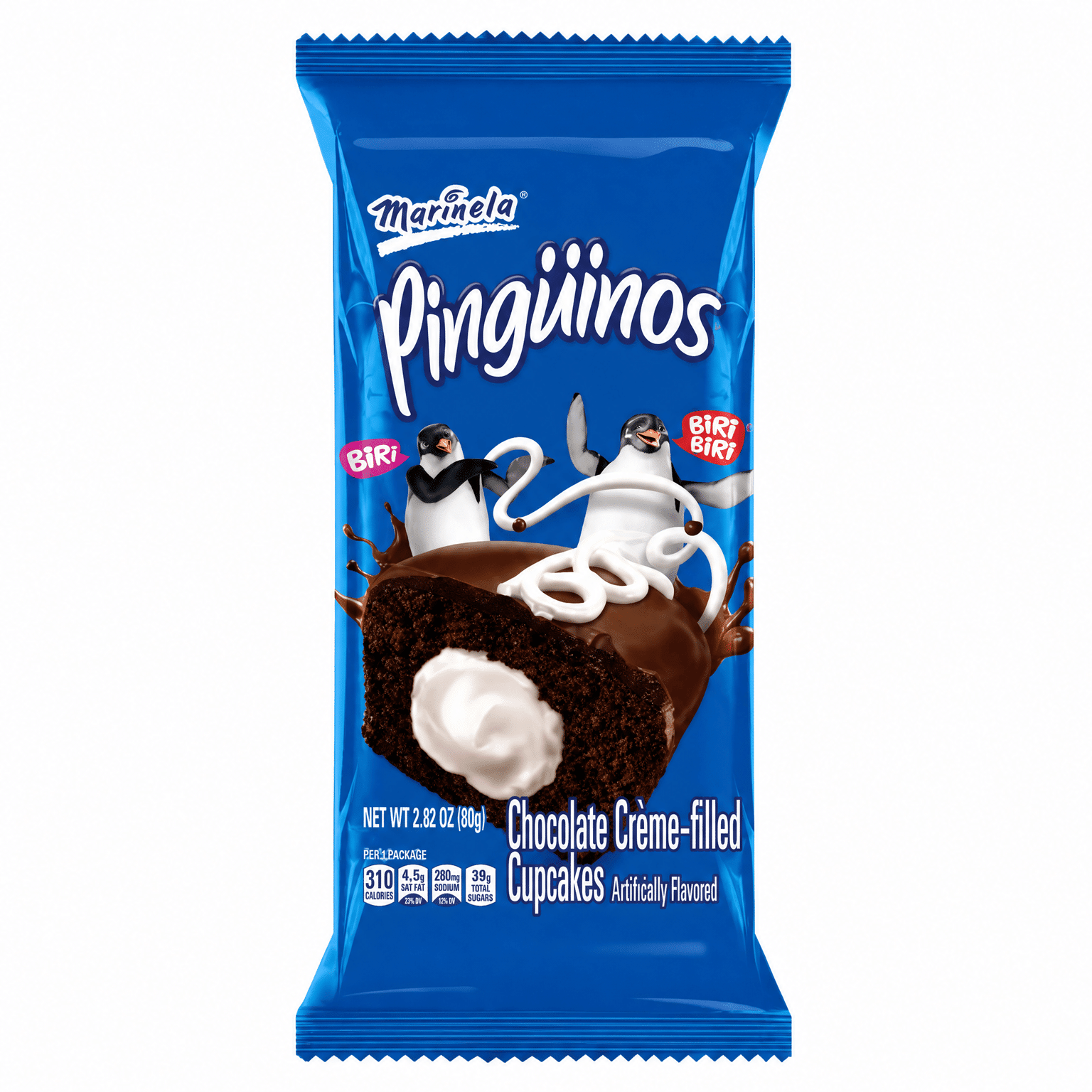 Marinela Pingüinos Pastelitos de Chocolate Rellenos de Crema 80 gramo(s)