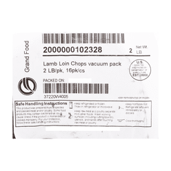 Frozen Lamb Loin Chops 2 lb