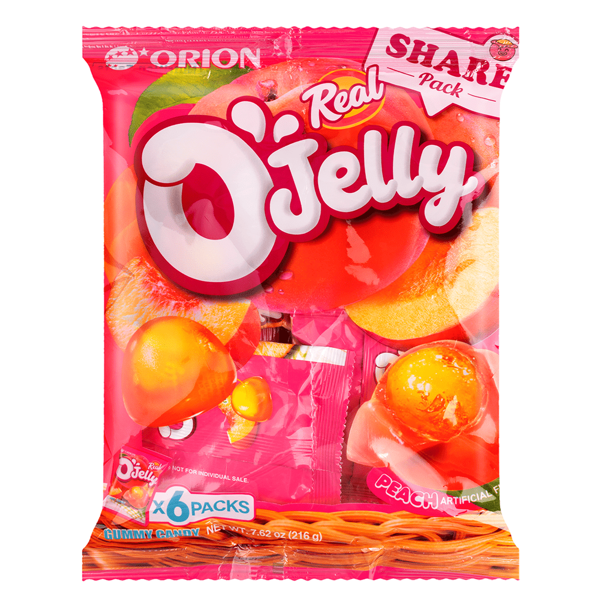 好丽友 O Jelly 桃味夹心软糖 36 克*6 包