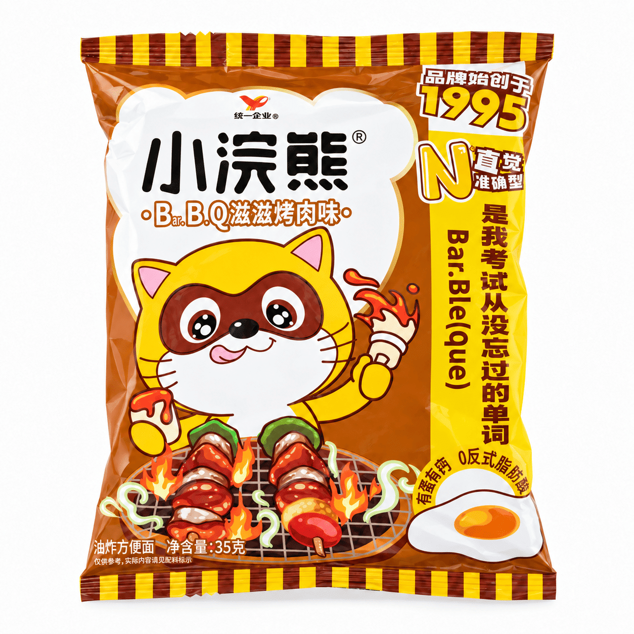 Unified 라쿤 라면스낵 바베큐 맛 35 그램