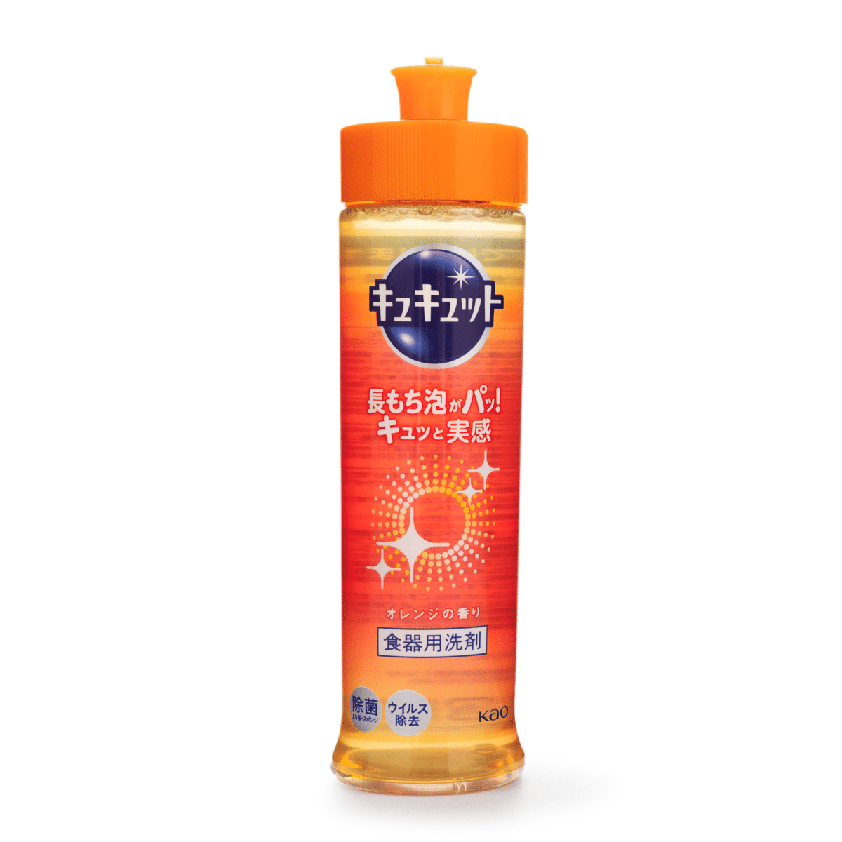 Kao Cucuti Fruit and Vegetable Dishwashing Detergent, Orange Scent 240 ml*24 pack