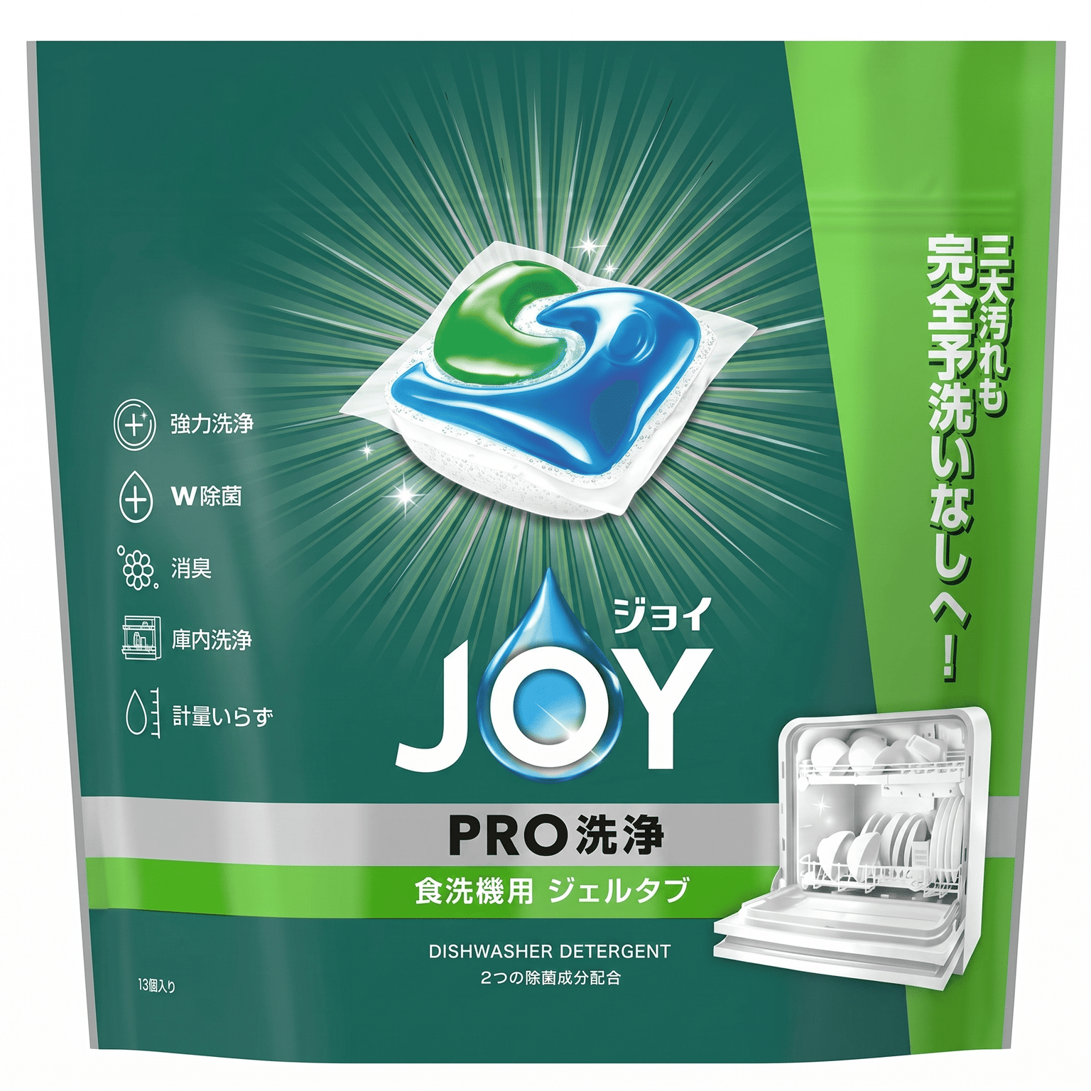 P&G Joy 식기세척기 세제 젤 탭 세정력 강화 13개입 174 그램