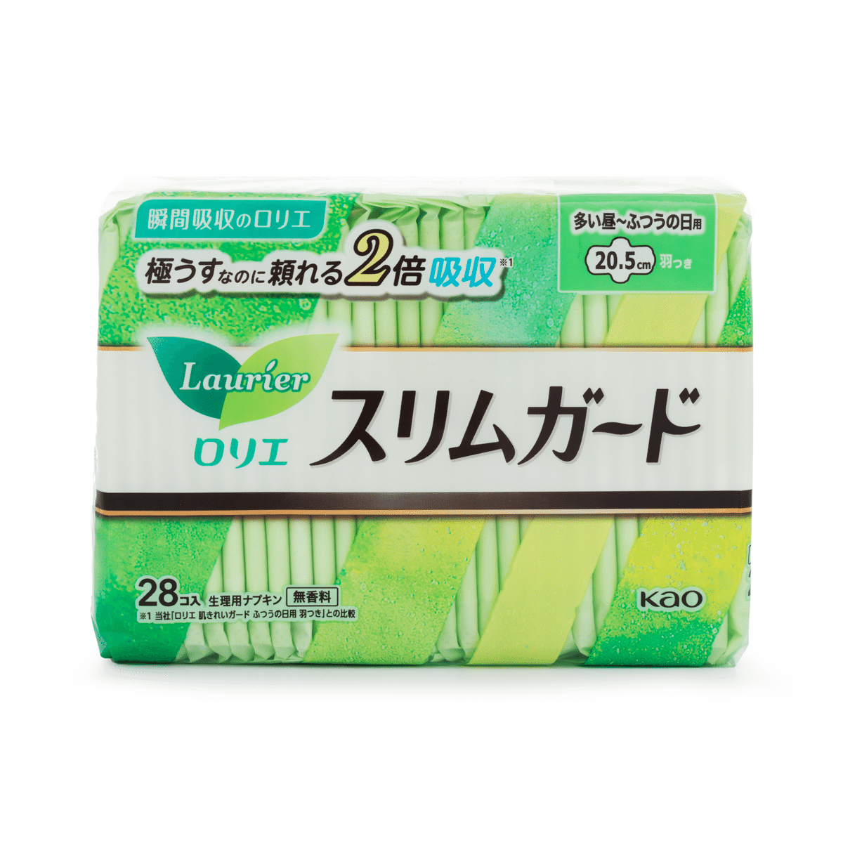 Kao Laurier สปีด + สลิมการ์ด พลันตี้ สำหรับกลางวัน แบบมีปีก 20.5ซม. 28ชิ้น 1 ส่วน