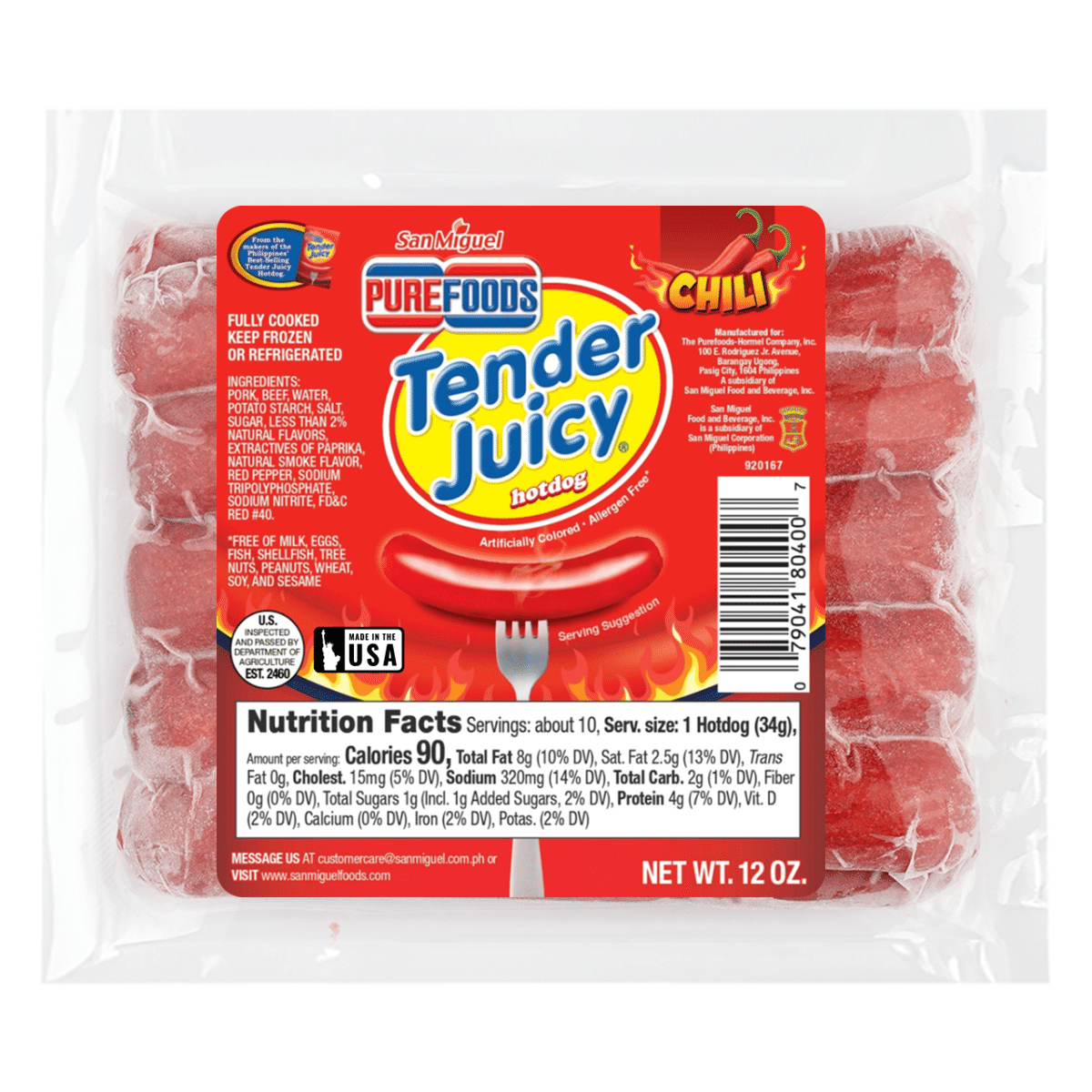 Purefoods Tender Juicy Hotdog with Chili 12 盎司