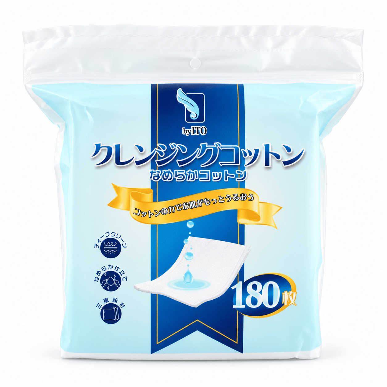 ITO สำลีแผ่นสองด้าน 180 ชิ้น 60mm×50mm 1 อัน