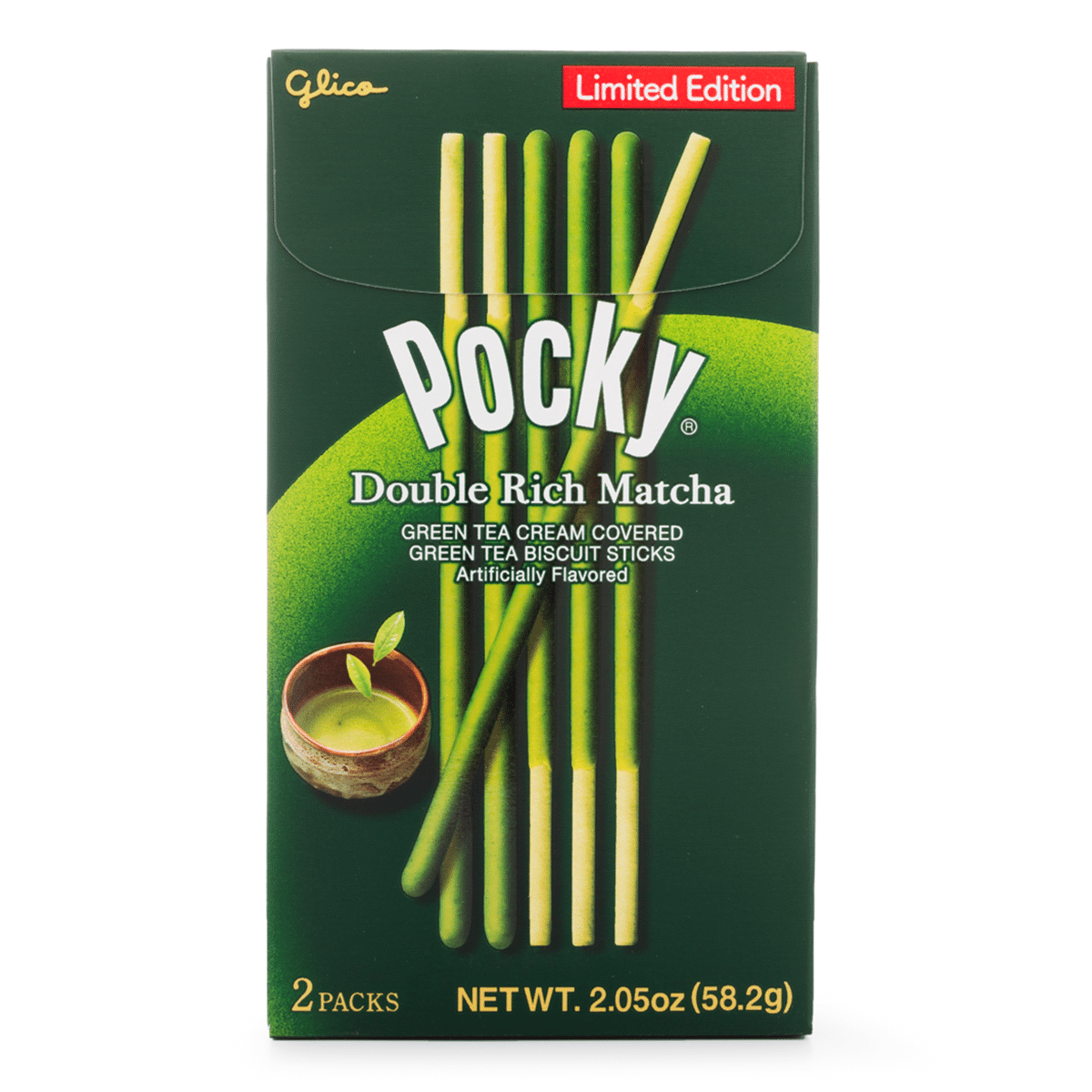 Bánh que phủ kem trà xanh Glico vị matcha đậm đà 2.05 oz