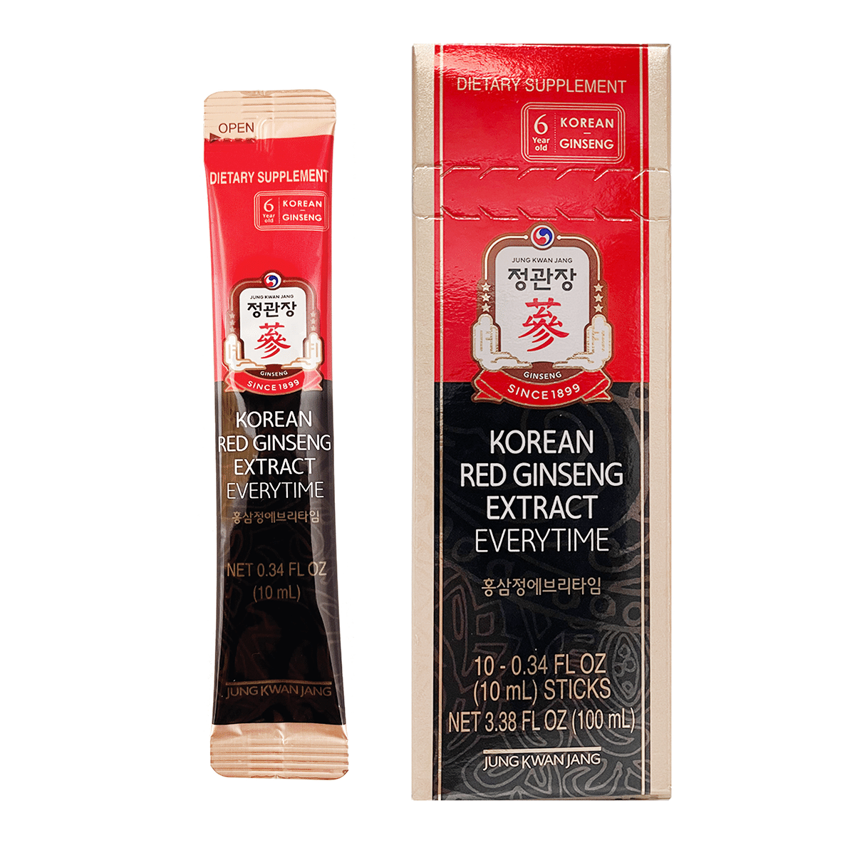 Korea Ginseng Corp  สารสกัดโสมแดงเกาหลี Jung Kwan Jang Everytime 3,000mg (ปลูก 6 ปี) 0.34 fl.oz*10 pack
