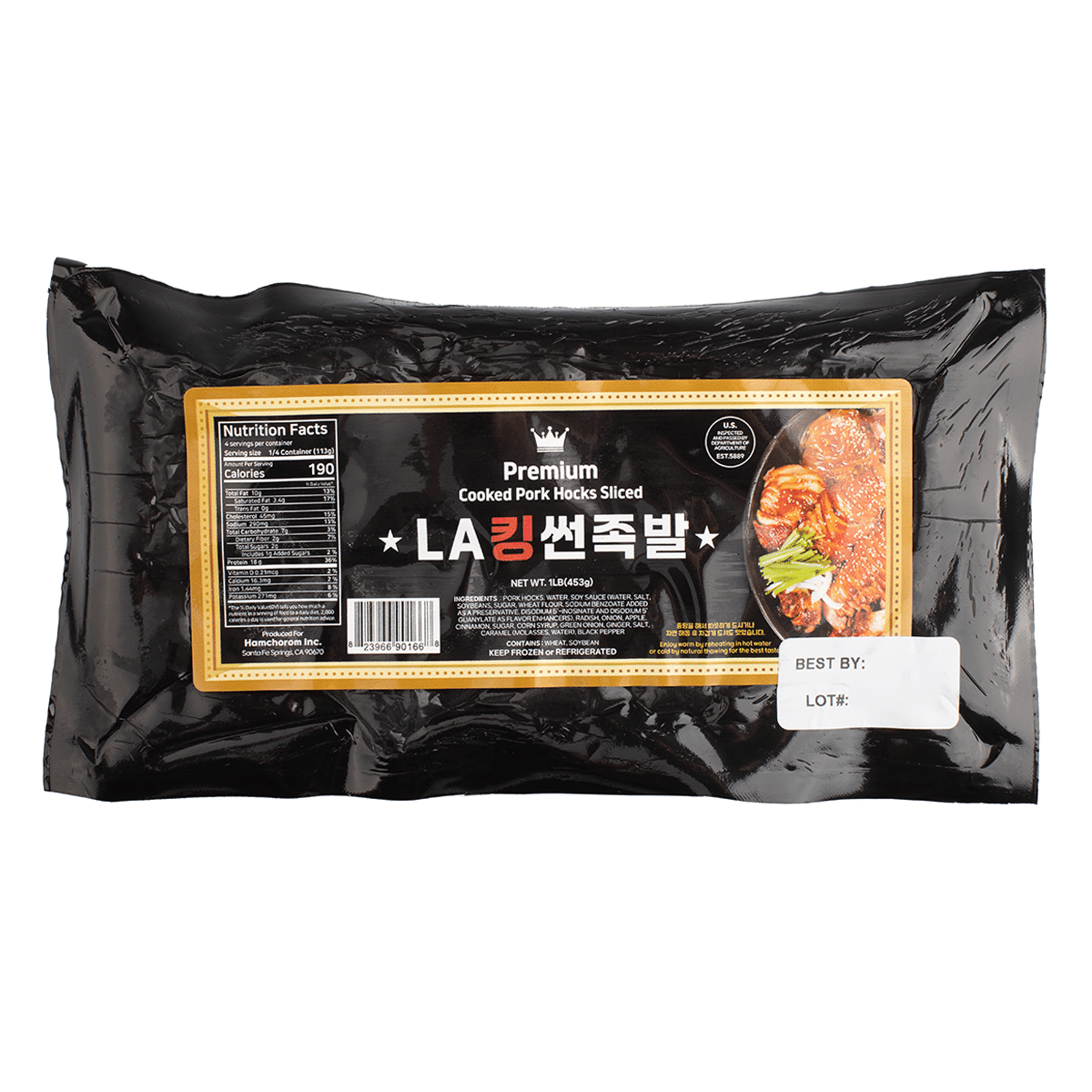 LA KINGSUN PREMIUM COOKED HOCKS SLICED (JOKBAL), Frozen 1 lb