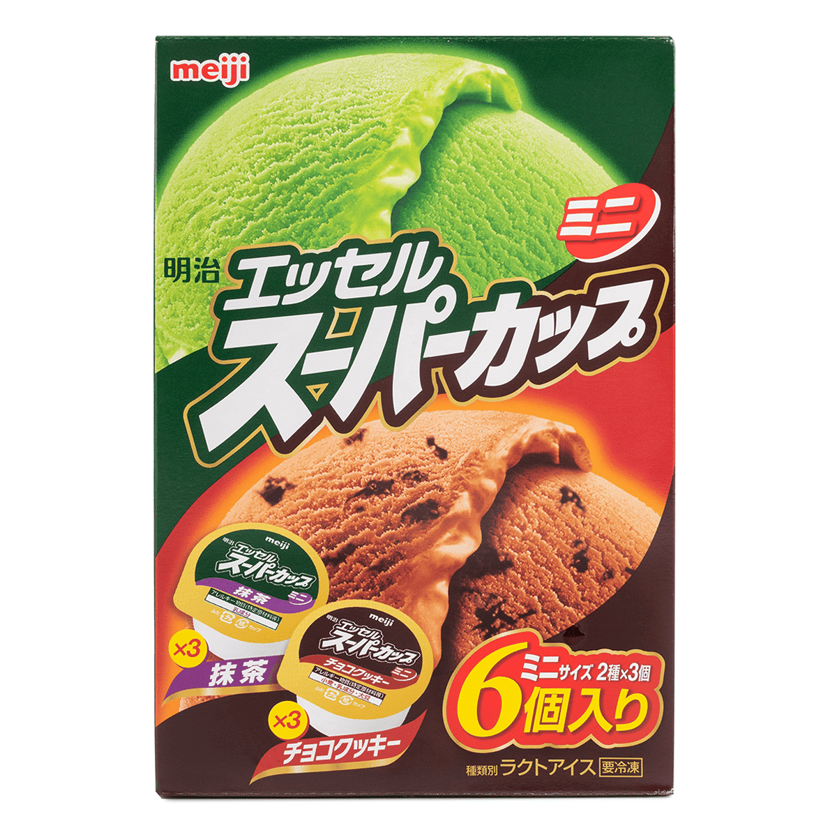 Meiji Super Cup Mini (Matcha 3pcs, Chocolate Cookie 3pcs) 480 ml