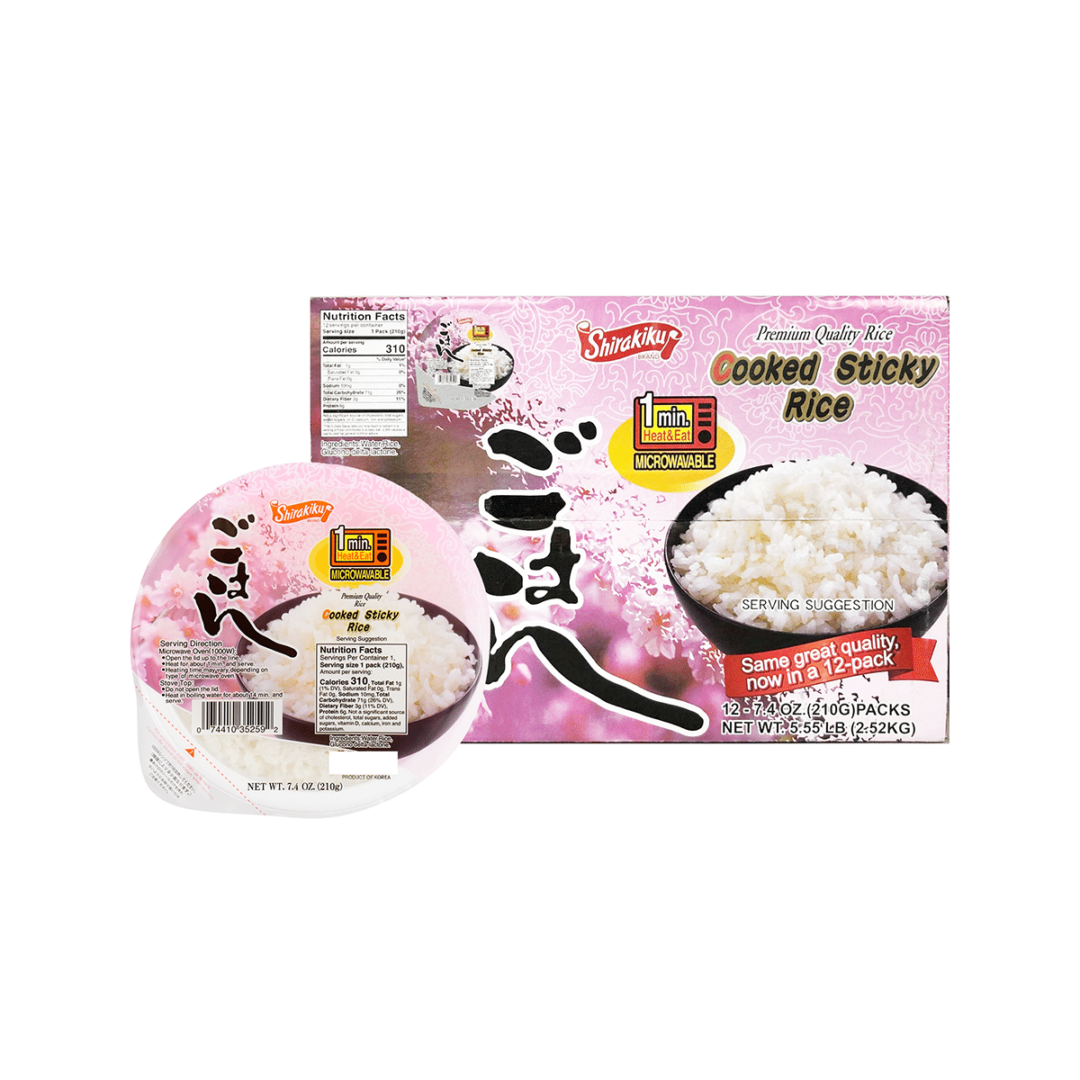 Shirakiku Microwavable White Rice 12P 5.55 lb