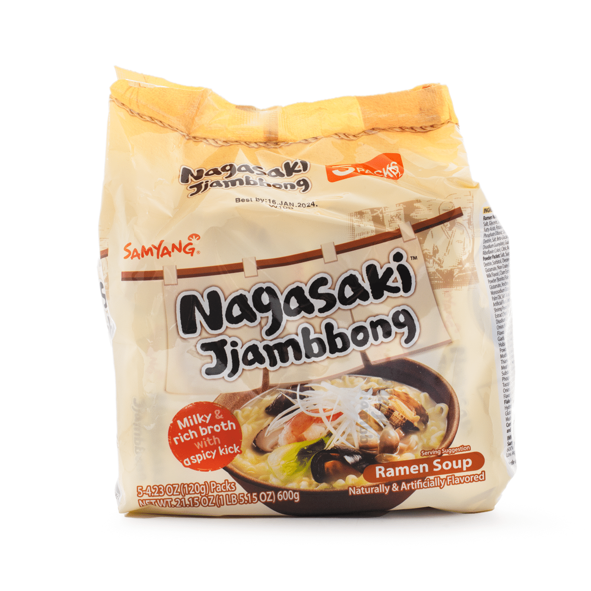 SAMYANG 長崎チャンポン　韓国麺サムヤン麺 　5袋入 600 グラム
